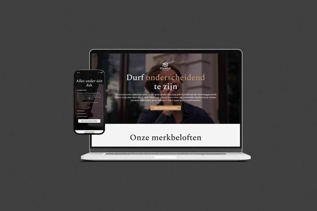 Website Stample Marketing op laptop en telefoon
